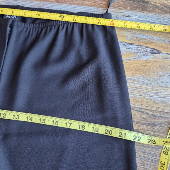Vintage EILEEN FISHER Wool Blend Straight Dress Pants High Rise Zip Black - Picture 8 of 11